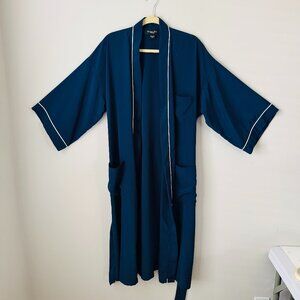 Christian Dior Monsieur Vintage Robe One Size Navy with White Trim Polyester Uni